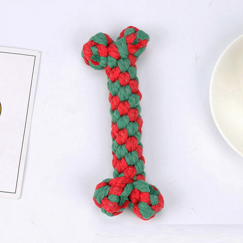 Christmas Cotton Rope Dog Toy Set