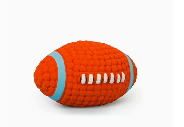Latex Rugby Ball Squeaky Dog Toy, 2 Sizes