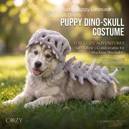 Dinosaur Skeleton Halloween Pet Hood
