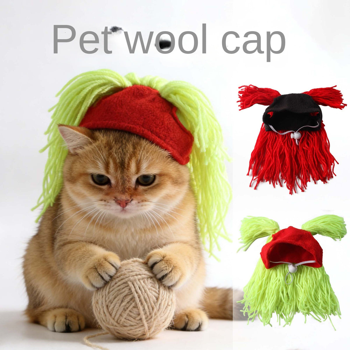 Braided Pigtail Knit Pet Hat