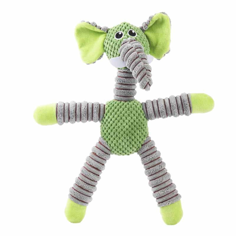 Elephant, Pig & Bear Plush Squeaky Toy Set