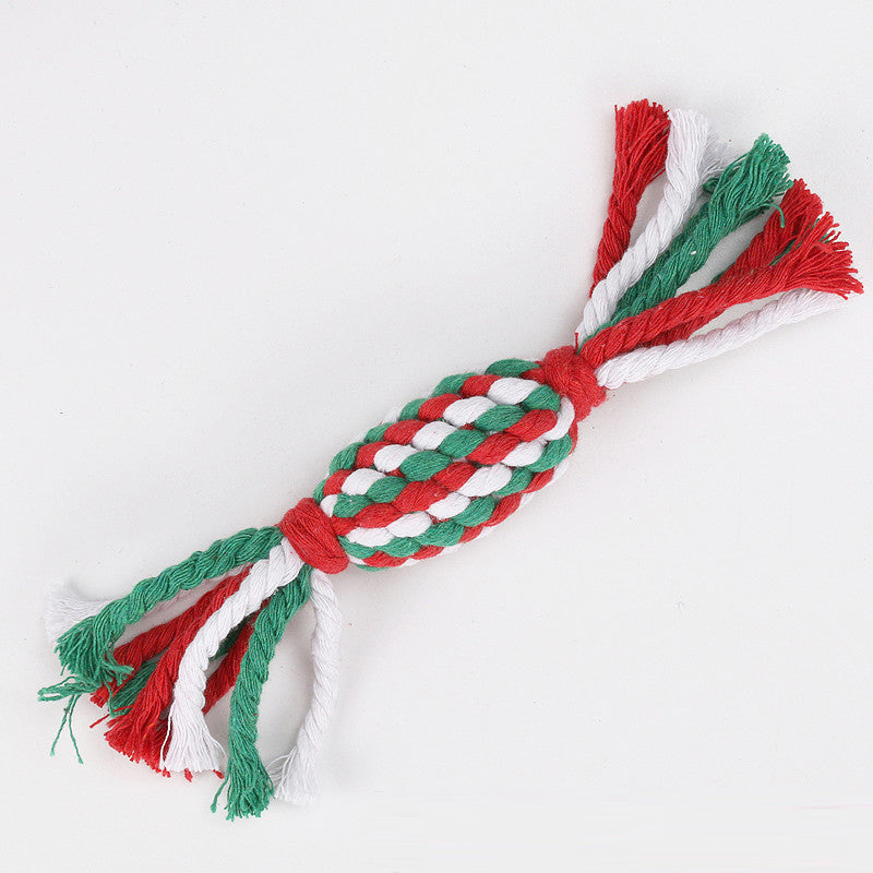 Christmas Cotton Rope Dog Toy Set