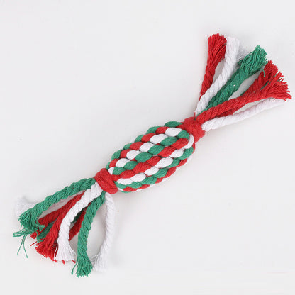 Christmas Cotton Rope Dog Toy Set