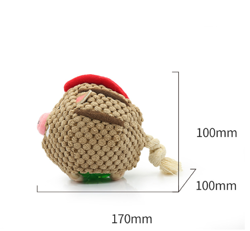 Interactive Plush Squeaky Ball Dog Toy