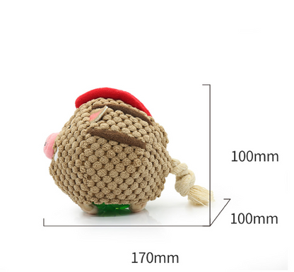 Interactive Plush Squeaky Ball Dog Toy
