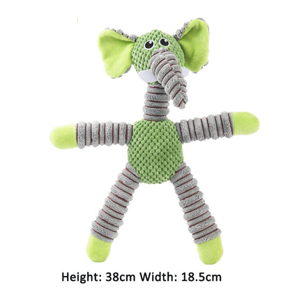 Elephant, Pig & Bear Plush Squeaky Toy Set