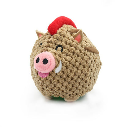 Interactive Plush Squeaky Ball Dog Toy
