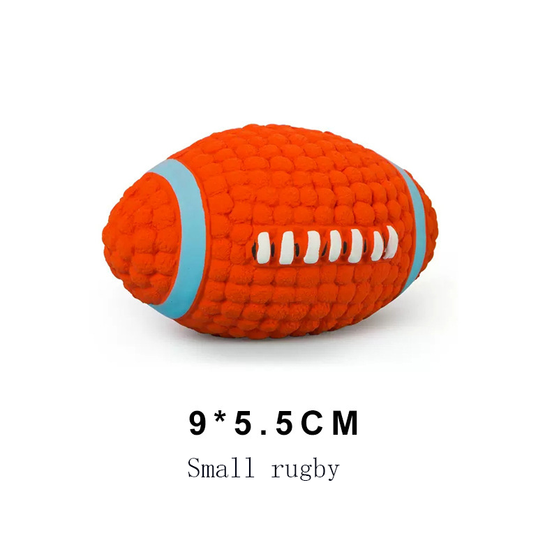 Latex Rugby Ball Squeaky Dog Toy, 2 Sizes