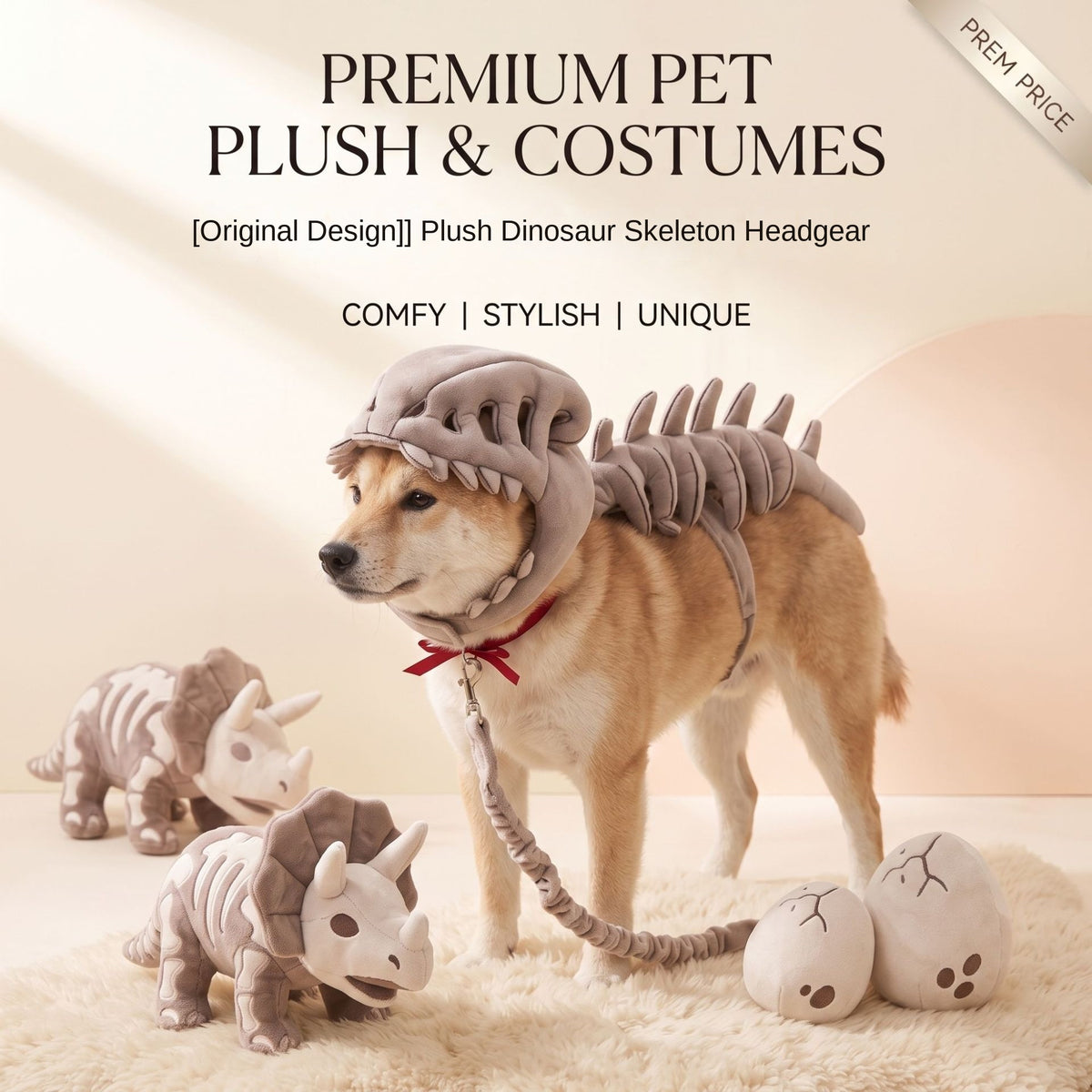 Dinosaur Skeleton Halloween Pet Hood