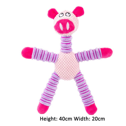 Elephant, Pig & Bear Plush Squeaky Toy Set