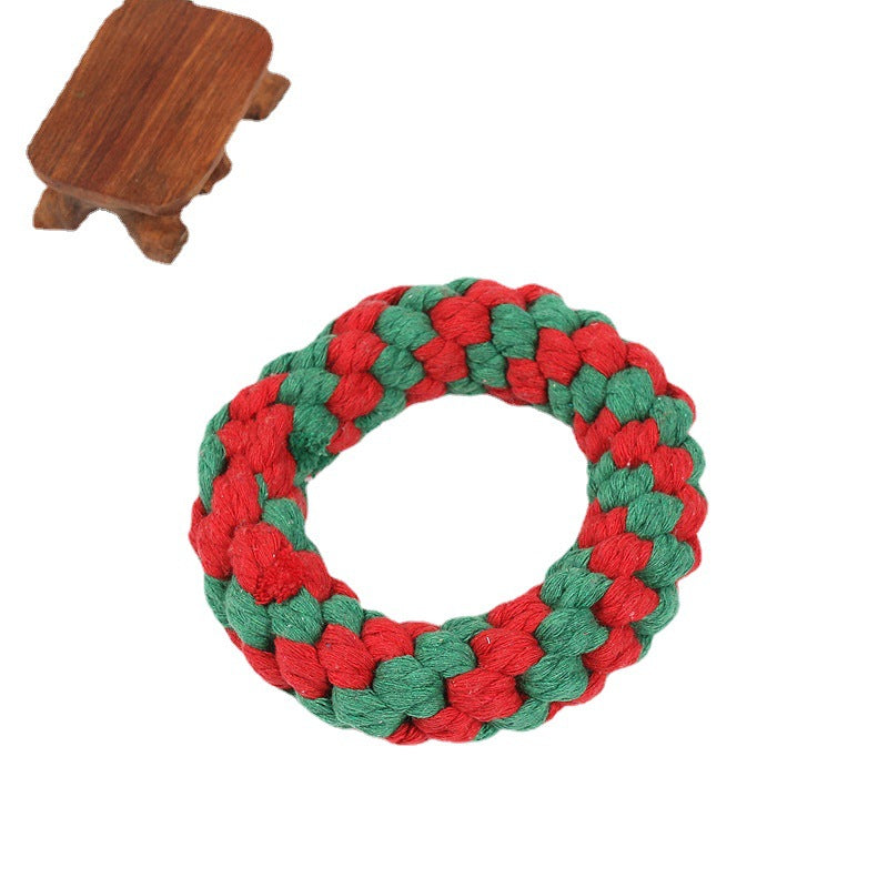Christmas Cotton Rope Dog Toy Set
