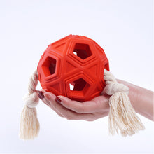 Rubber & Rope Interactive Chew Ball for Dogs