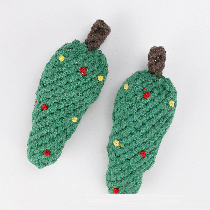 Christmas Cotton Rope Dog Toy Set