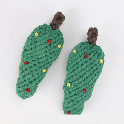 Christmas Cotton Rope Dog Toy Set