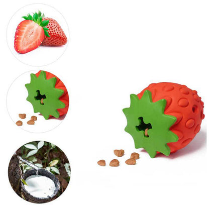 Strawberry-Shaped Treat Dispensing Puzzle Toy