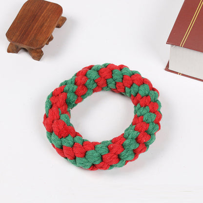 Christmas Cotton Rope Dog Toy Set