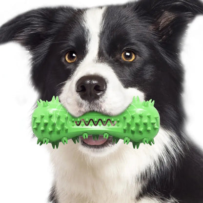 Dumbbell-Shaped Squeaky Rubber Chew Toy