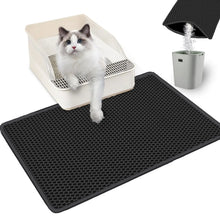Double Layer Cat Litter Trapping Mat, 23.4x14.7in, Black